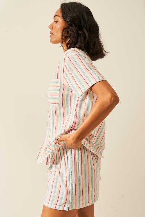 Stripe & Stare Seersucker Short Sleeve Pj Top