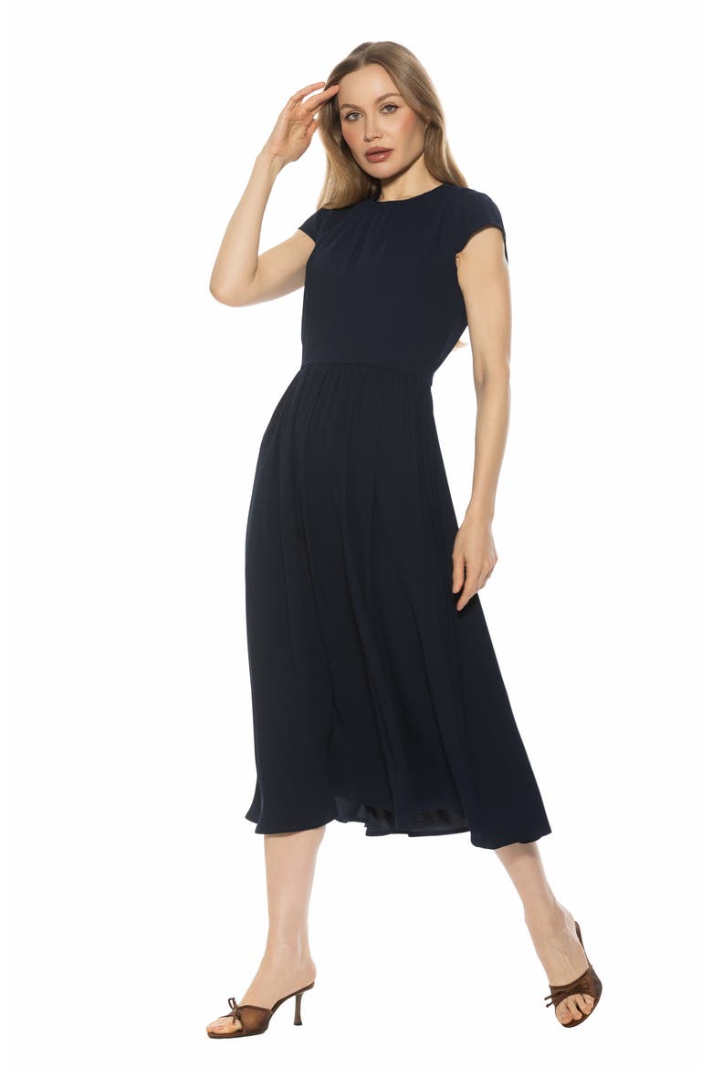 Cassiane Fit & Flare Dress, Alternate, color, LAPIS