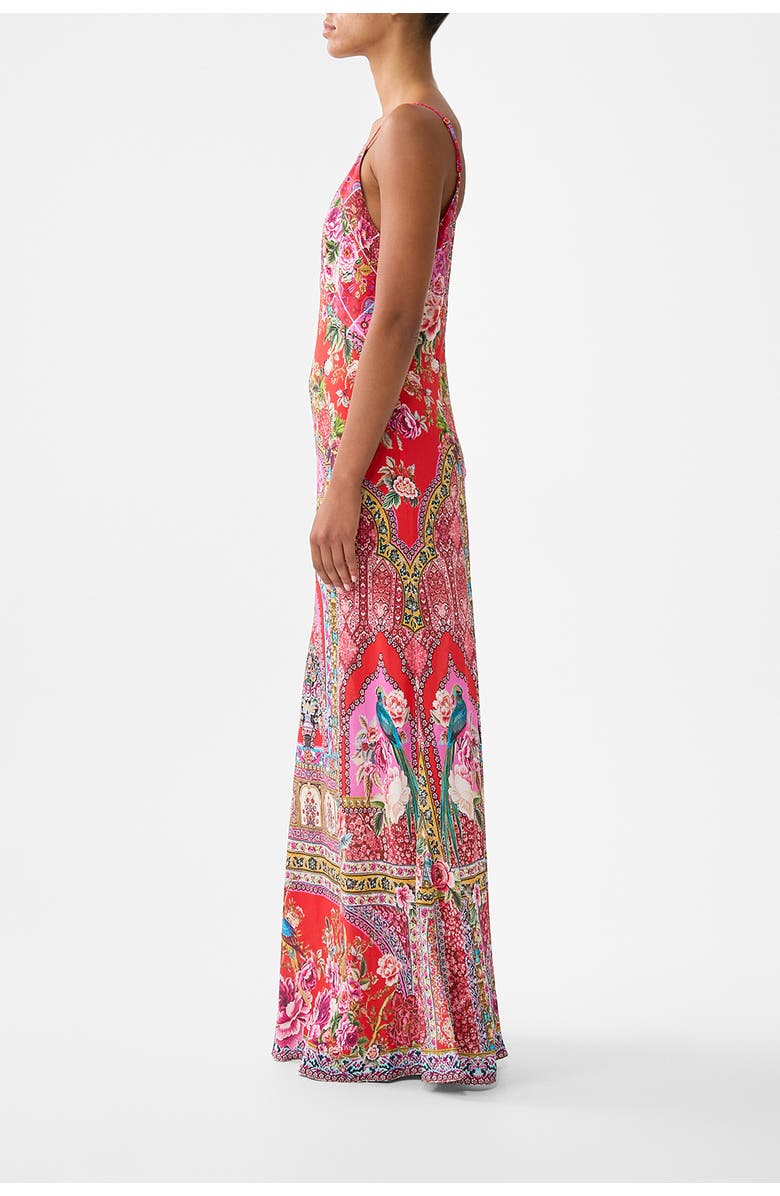 Camilla V-Neck Full Length Bias Slip Dress, Alternate, color, Heirloom Empire