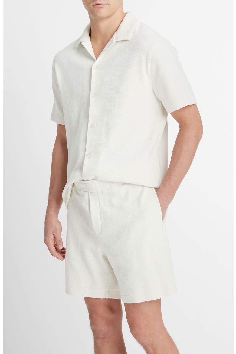 Bouclé Pull-On Shorts, Alternate, color, BONE