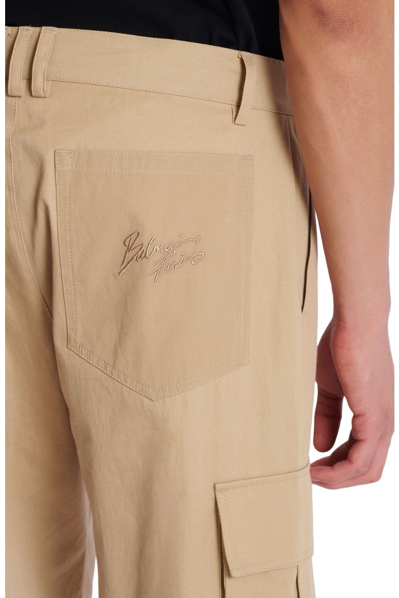 Cotton canvas cargo Bermuda shorts, Alternate, color, beige