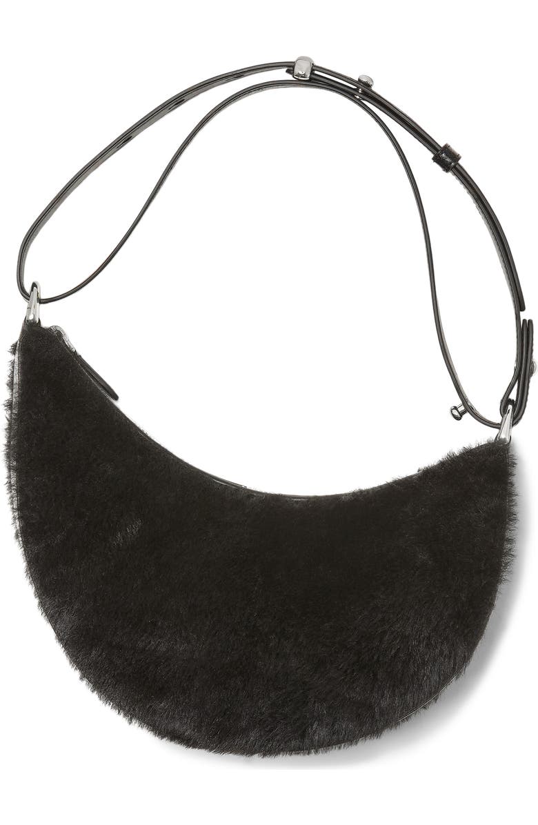 Kate Spade New York duo genuine shearling crossbody bag with bear zip pouch, Alternate, color,