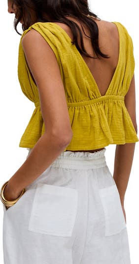 Chatomi(*∩ω∩*)SOPHIA DRAPE NECK BLOUS SOFIA'S CHOICE Womens Off Shoulder Peplum top Shirred Waist