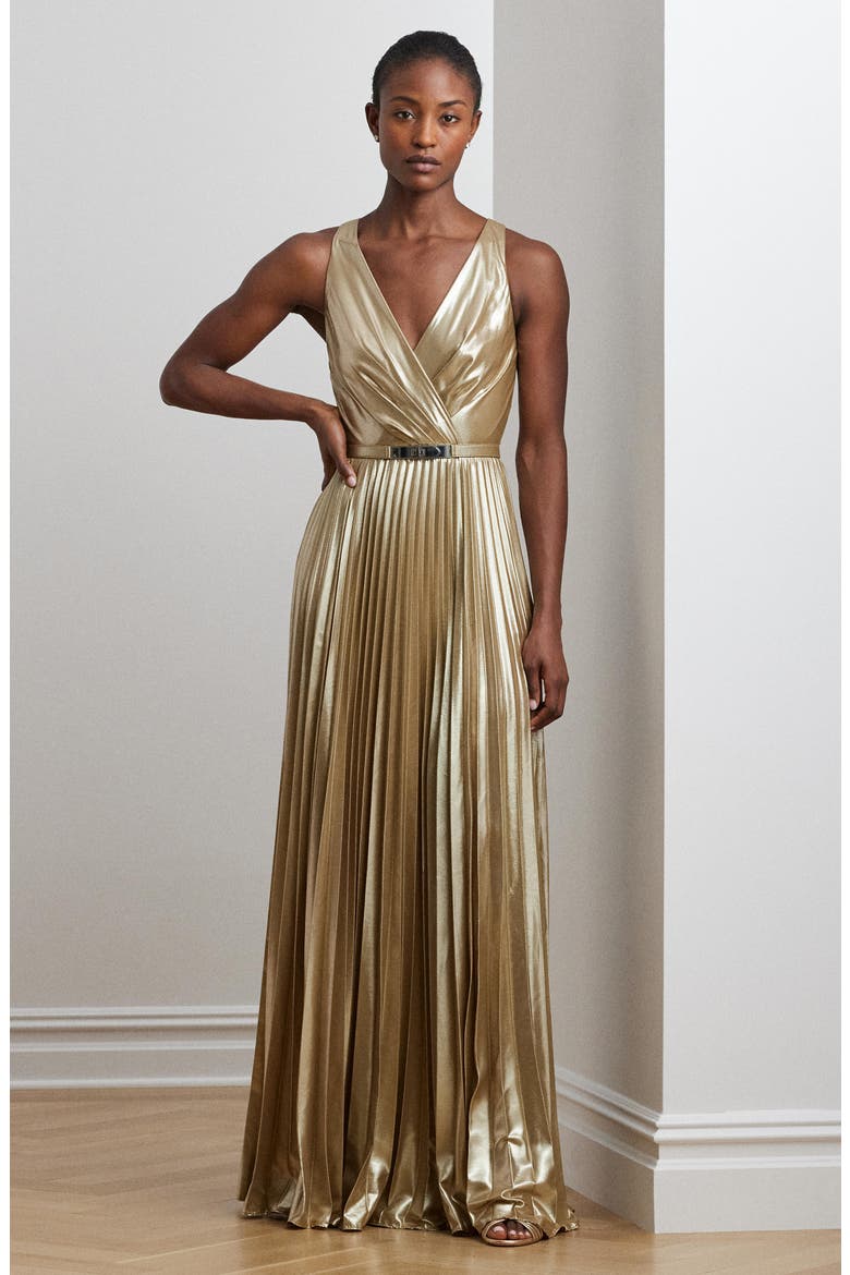chiffon gold dress Lady Black Tie - Raisa Gown - Off Shoulder Fitted Shimmer Chiffon Dress