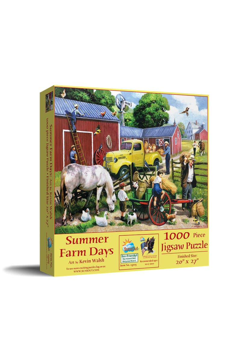 Summer Farm Days 1000 piece Jigsaw Puzzle for Adults, Main, color, Multicolor