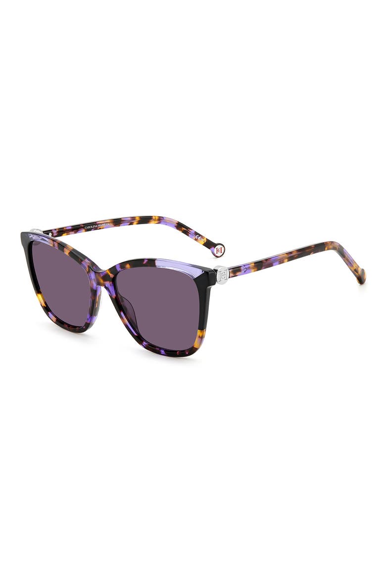 58mm Square Sunglasses, Alternate, color, VIOLET HAVANA BLACK