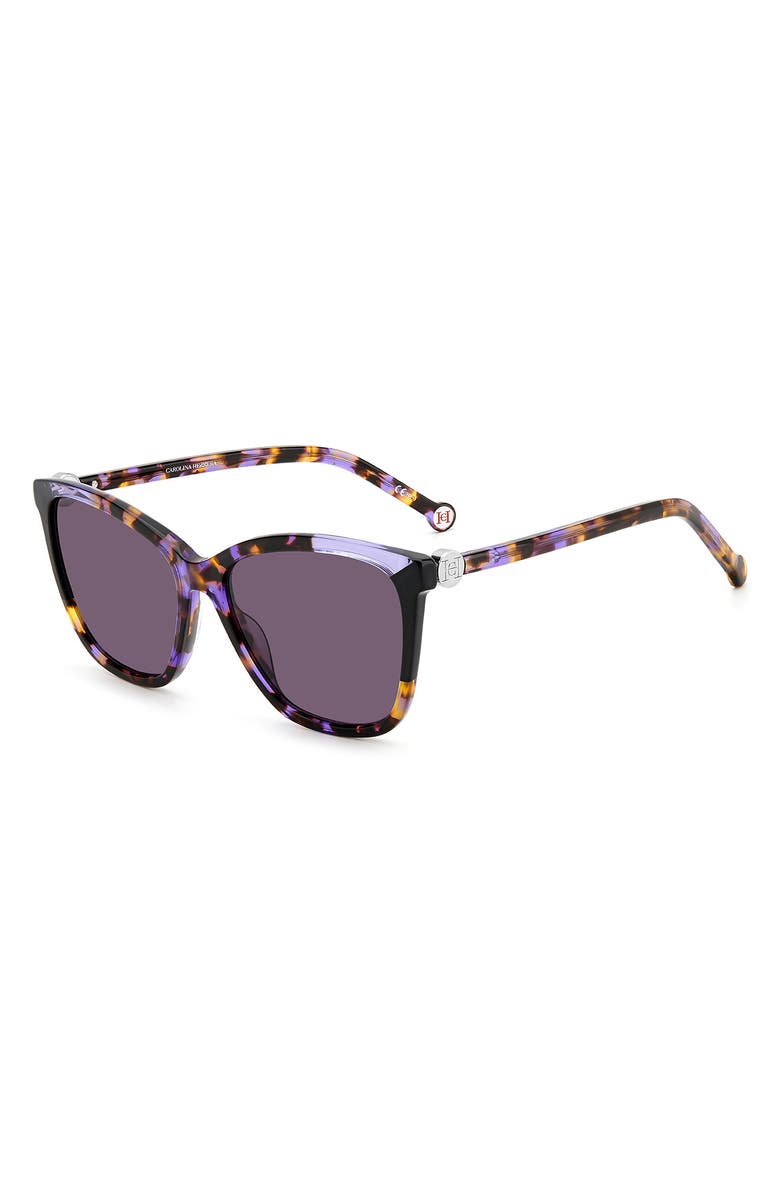 Carolina Herrera 58mm Square Sunglasses, Alternate, color, Violet Havana Black
