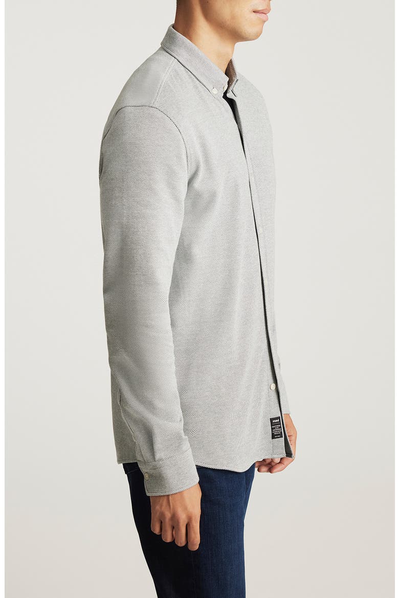 Textured Cotton Blend Button-Down Shirt, Alternate, color, URBAN CHIC
