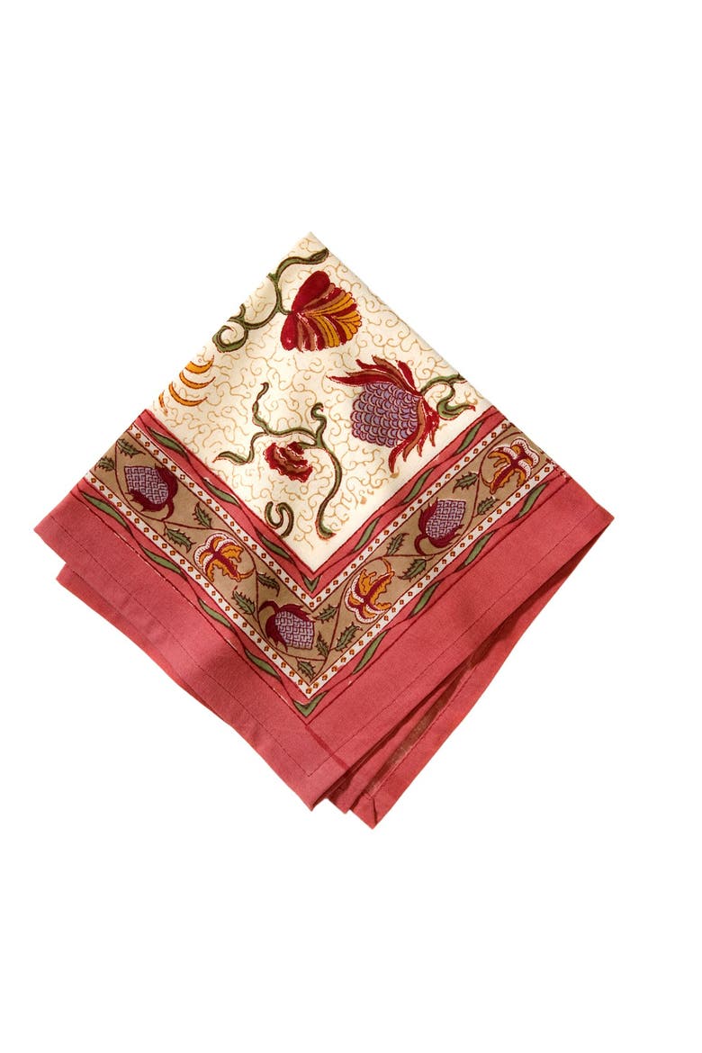 Fleur des Indes Napkins, Main, color, Red/White 19" x 19"