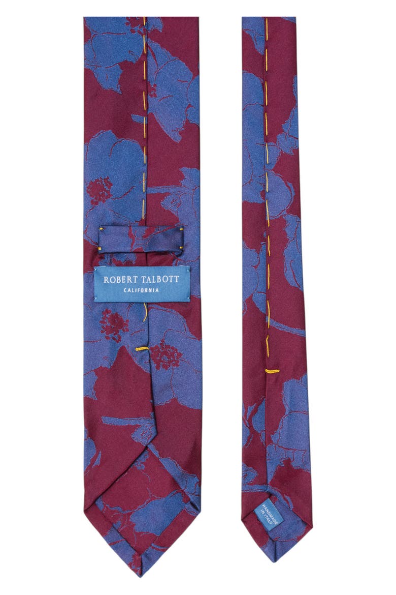 Duvall Large Floral Jacquard Unlined Necktie, Alternate, color, Red