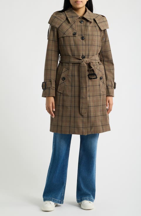 Single Breasted Trench Coat with Removable Hood