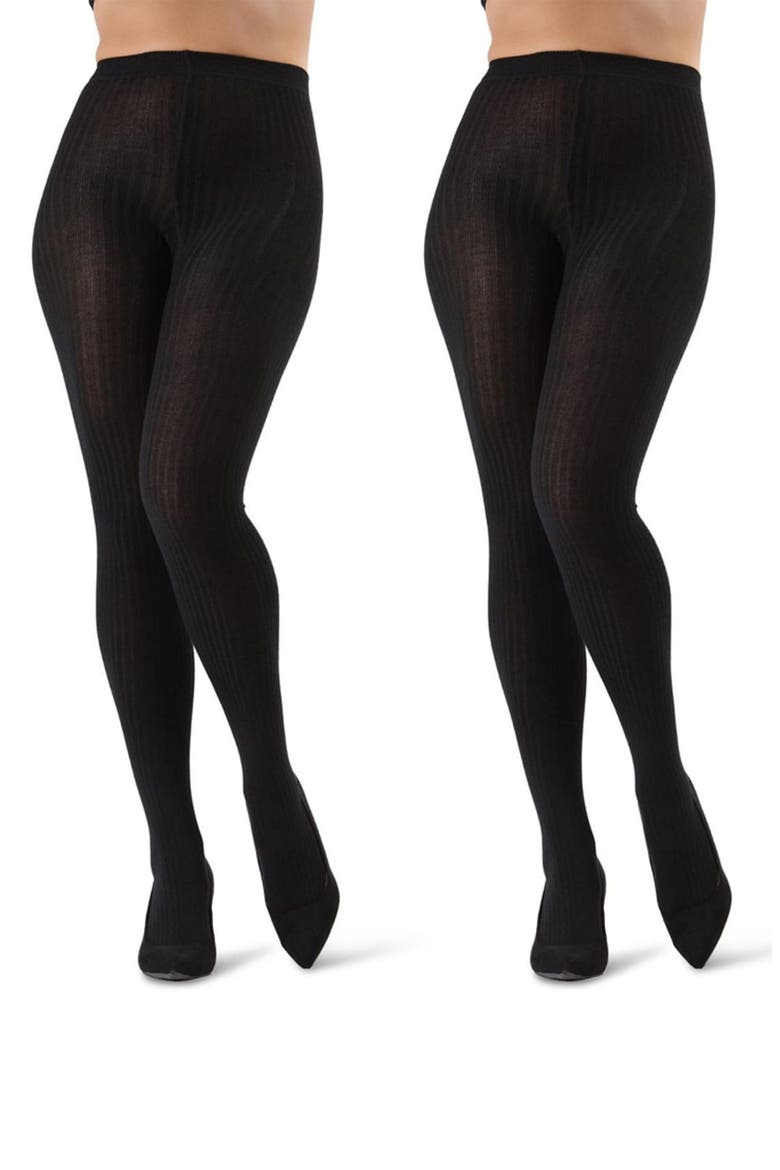 2-Pack Rib Sweater Tights, Alternate, color, BLACK-BLACK