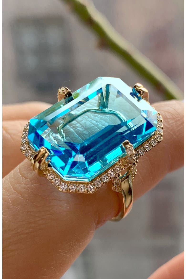 Gossip Emerald Cut Ring, Alternate, color, PALE BLUE
