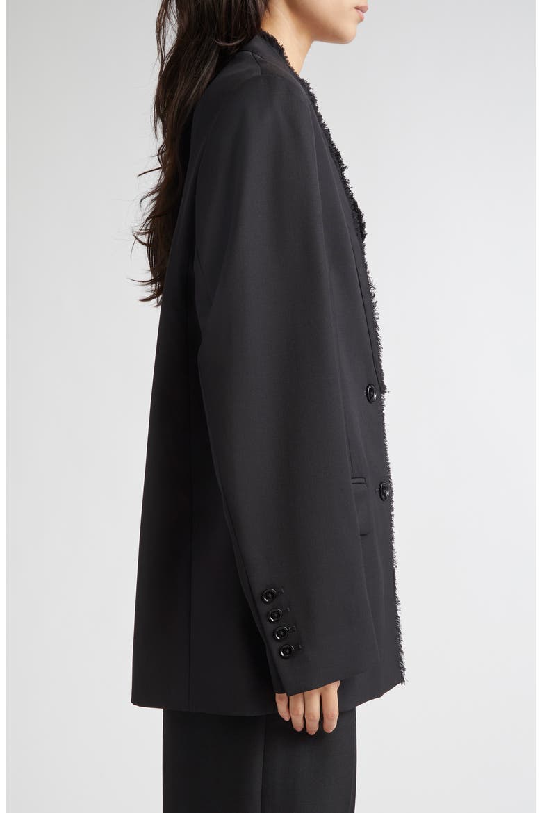 Raw Lapel Blazer, Alternate, color, BLACK