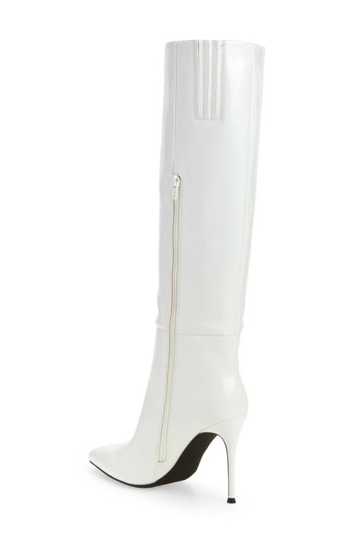 Jeffrey Campbell Arsen Knee High Stiletto Boot In White
