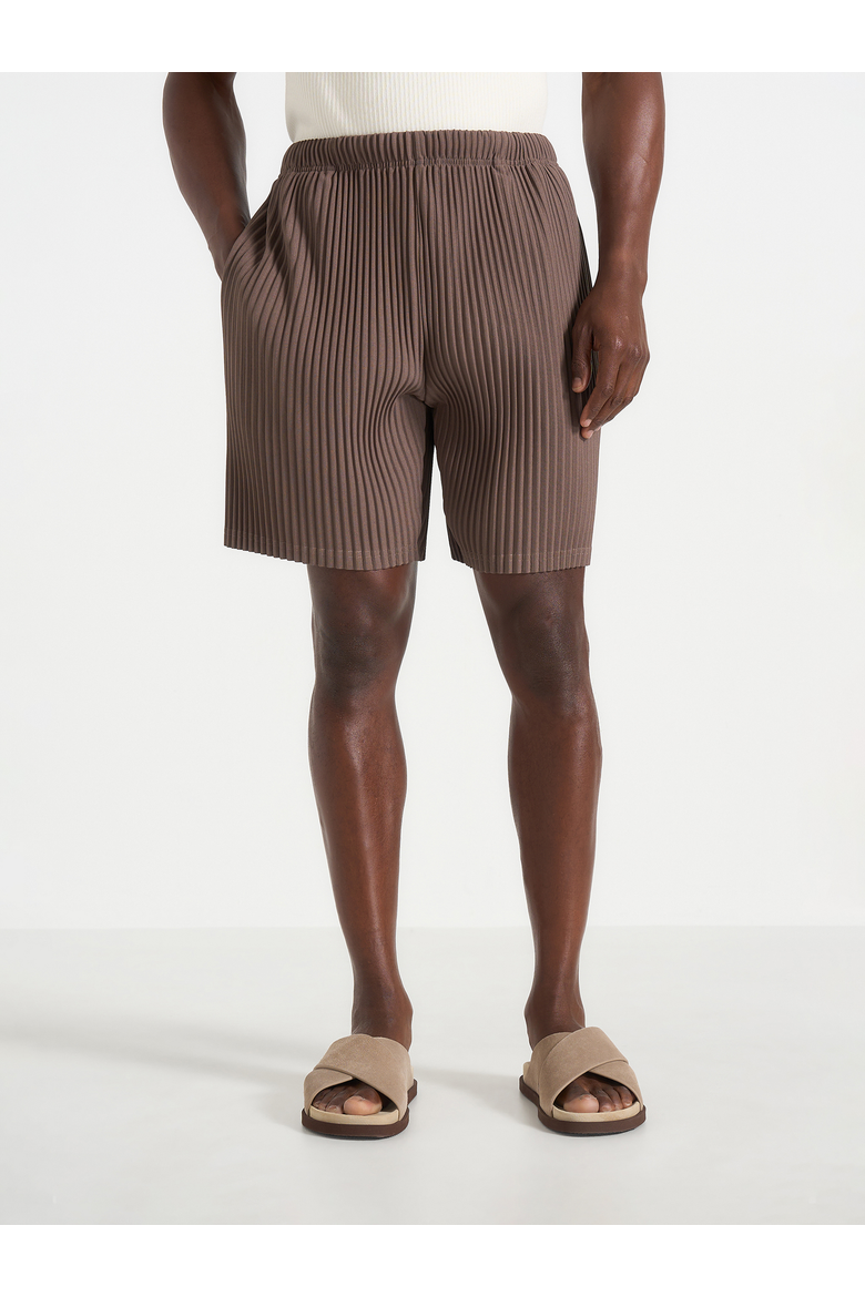 Drew Pleated Shorts, Main, color, Taupe