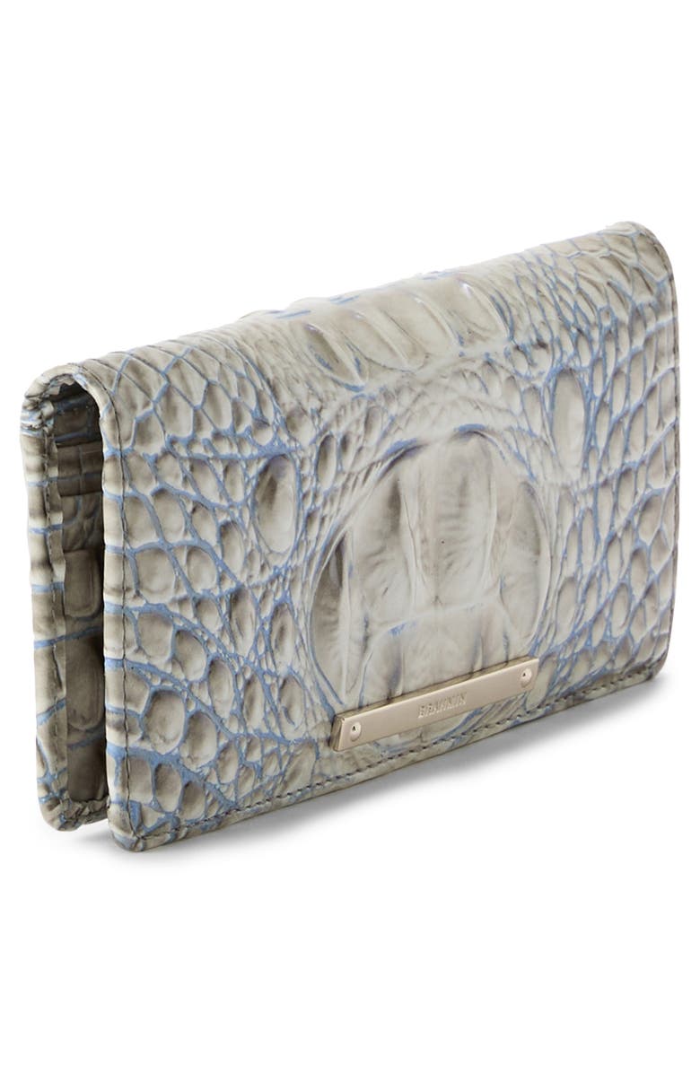 Brahmin 'Ady' Croc Embossed Continental Wallet, Alternate, color, Mindful Grey