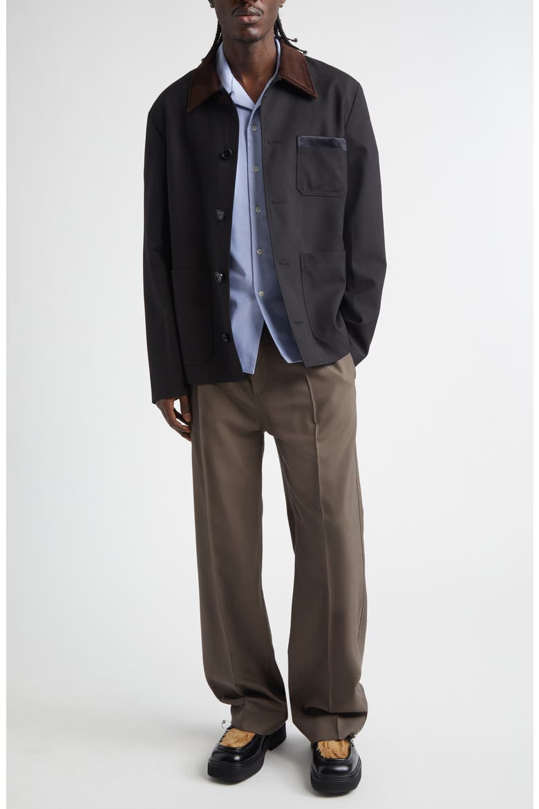 Pleated Virgin Wool Wide Leg Trousers, Alternate, color, 00N55 TRUFFLE