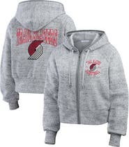 WEAR by Erin Andrews Women's WEAR by Erin Andrews Heather Gray Portland Trail Blazers Speckled Radiator Full-Zip Hoodie