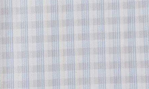 David Donahue Trim Fit Stripe Pima Cotton Herringbone Dress Shirt In Sky/gray