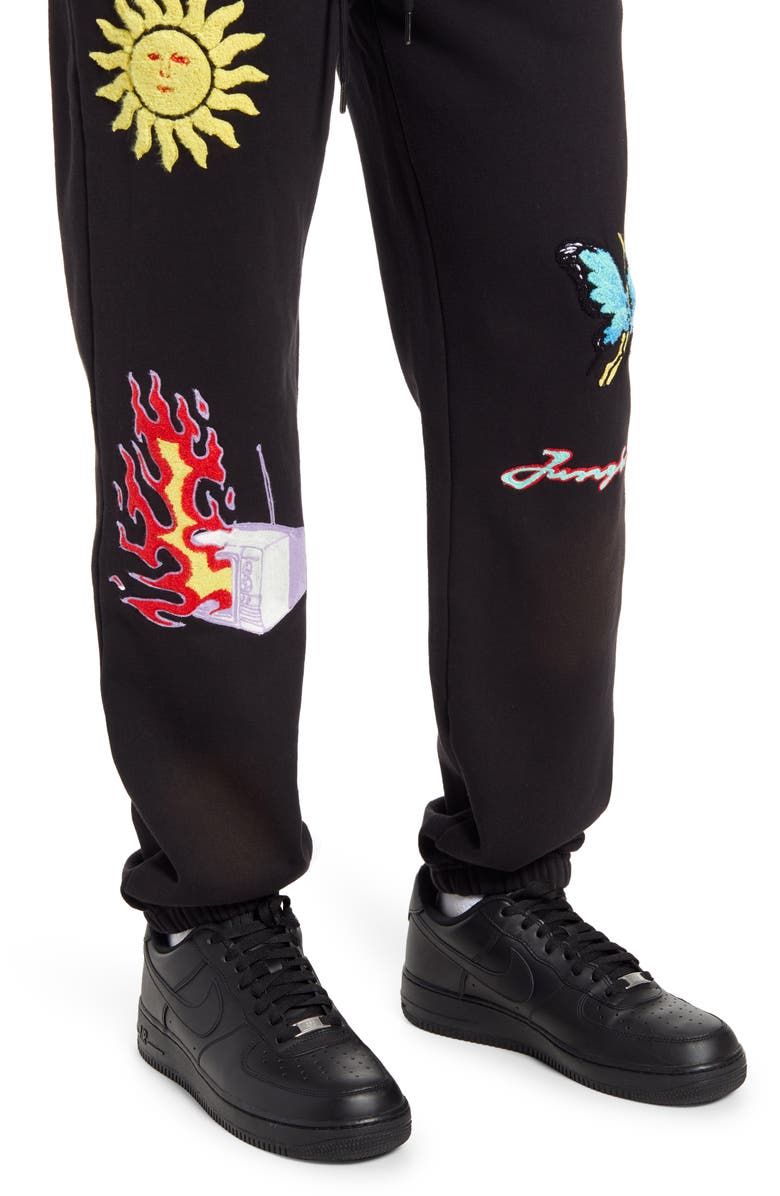 JUNGLES Life Death Rebirth Sweatpants, Alternate, color, Black