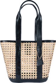Jelavu Sandi Rattan & Leather Tote Bag