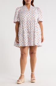 SUGARLIPS Lara Floral Dixie Tiered Cotton Dress