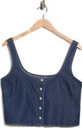 Good American Denim Button Front Tank
