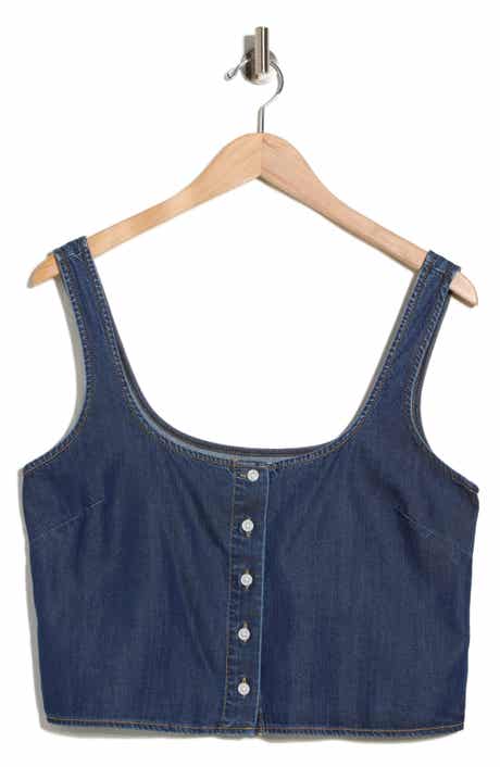 Good American Denim Button Front Tank