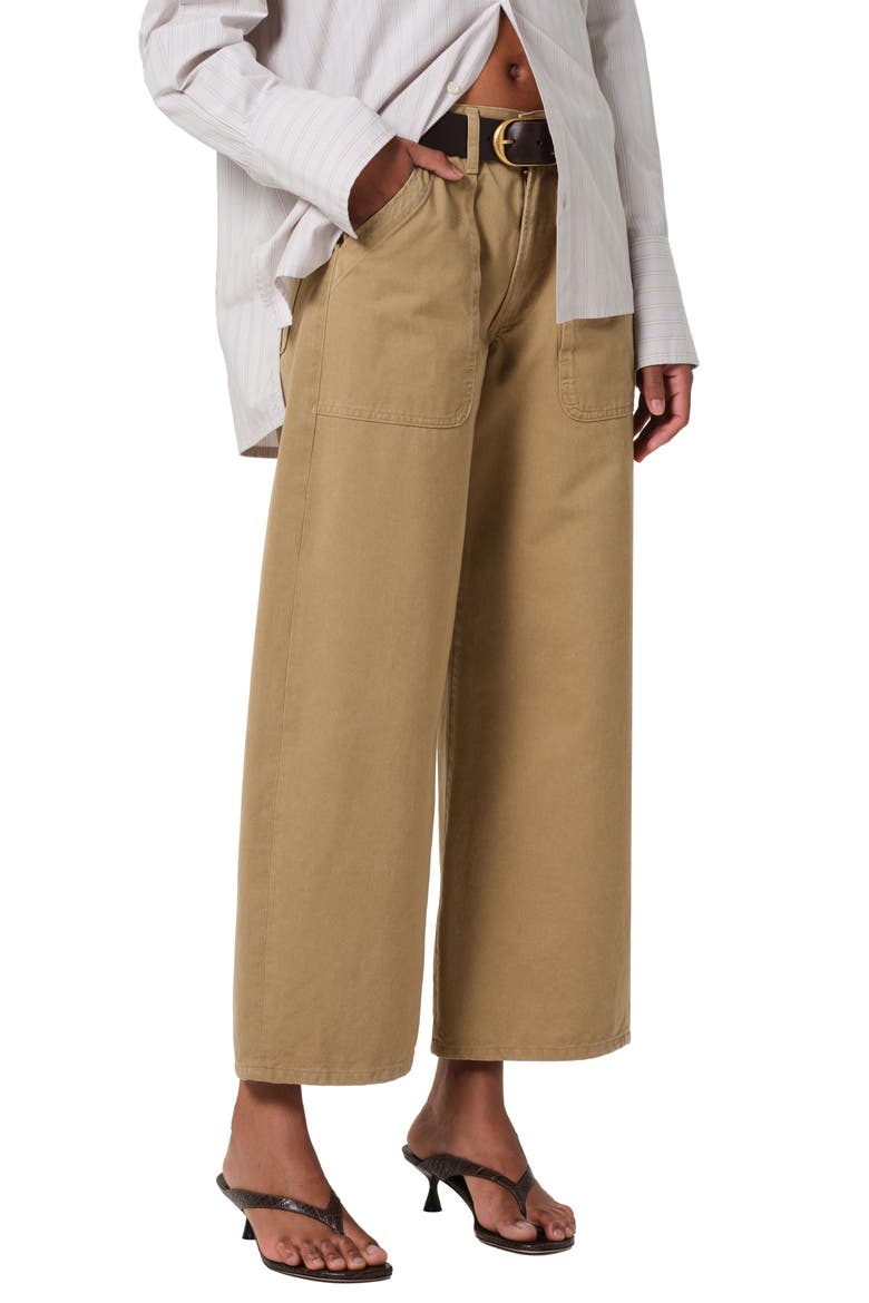Ayla Wide Leg Utility Twill Pants, Alternate, color, HEIRLOOM