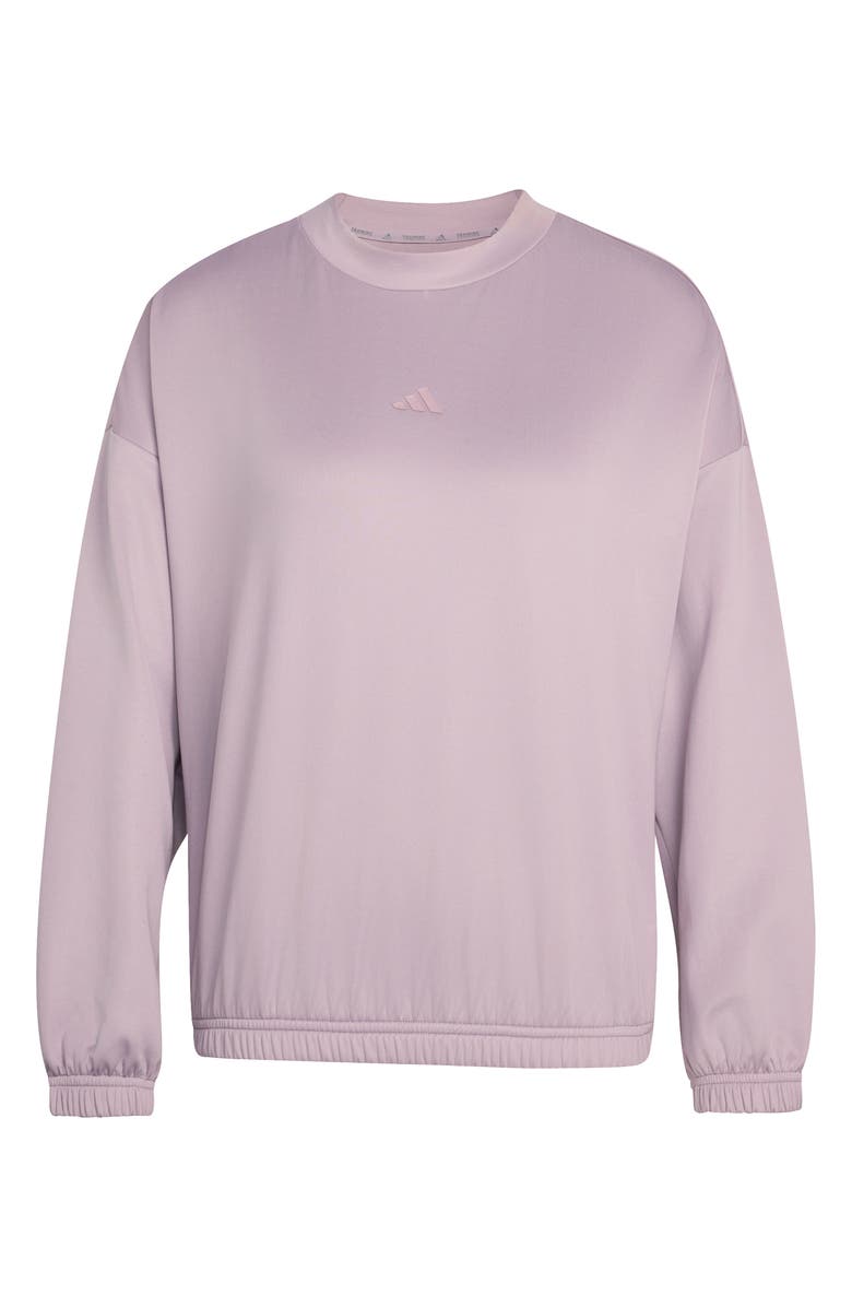 adidas Motion Yoga Essentials Cover-Up Sweatshirt, Alternate, color, Preloved Fig