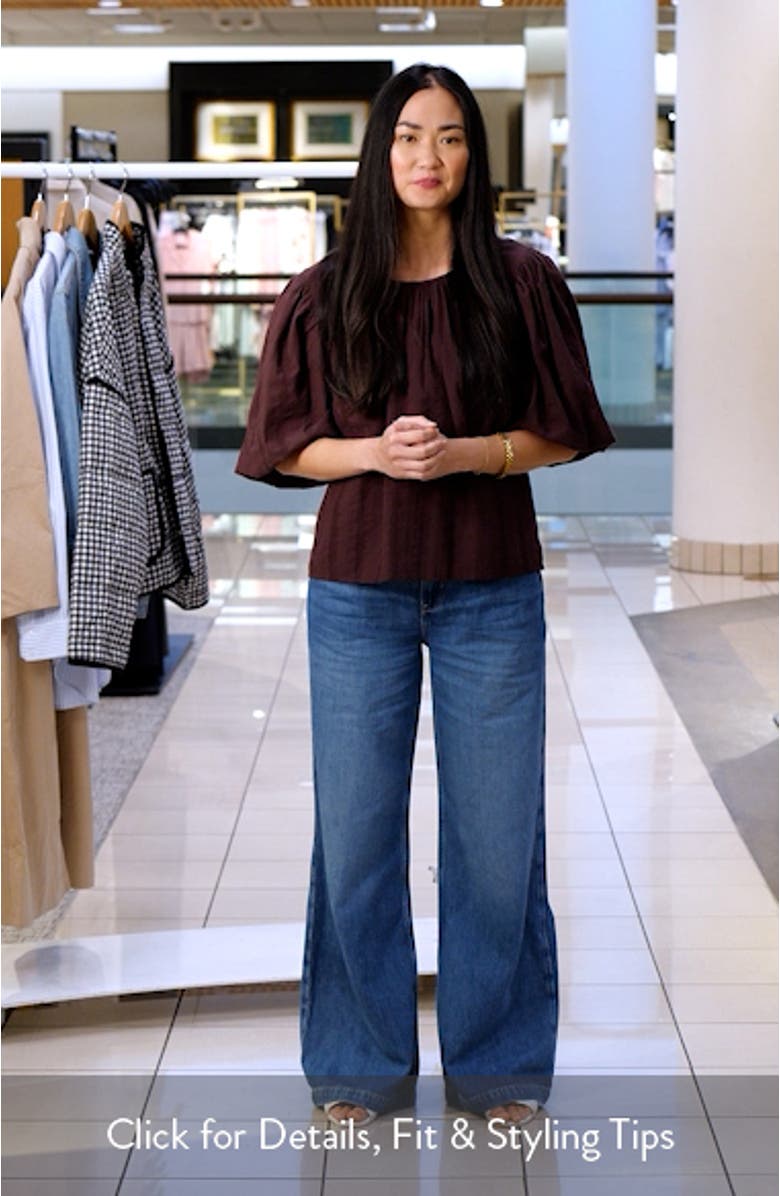 Bubble Sleeve Cotton Dobby Top, sales video thumbnail