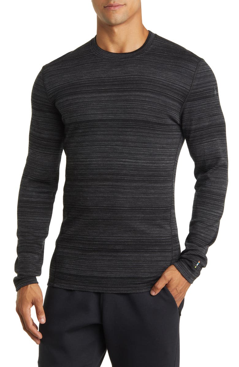 Smartwool Classic Thermal Merino Base Layer Long Sleeve T-Shirt, Main, color, Black Color Shift
