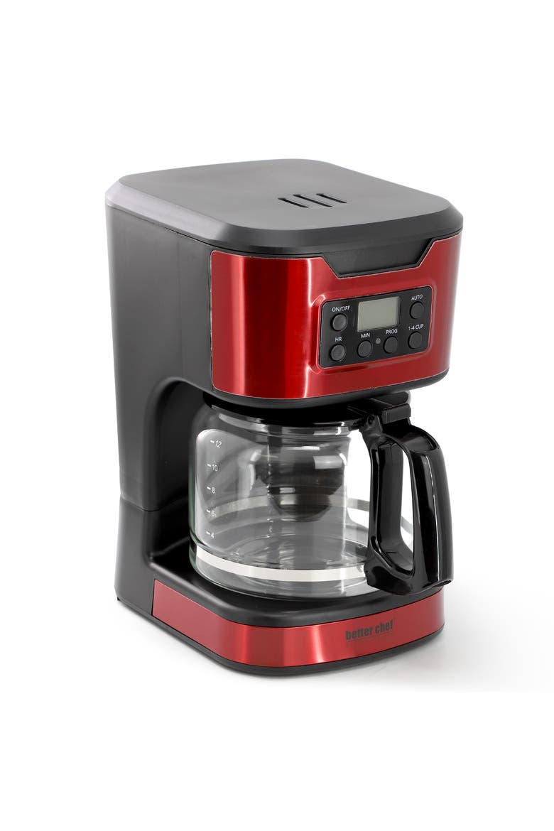 12 Cup Stainless Steel Programmable Coffee Maker, Alternate, color, Red