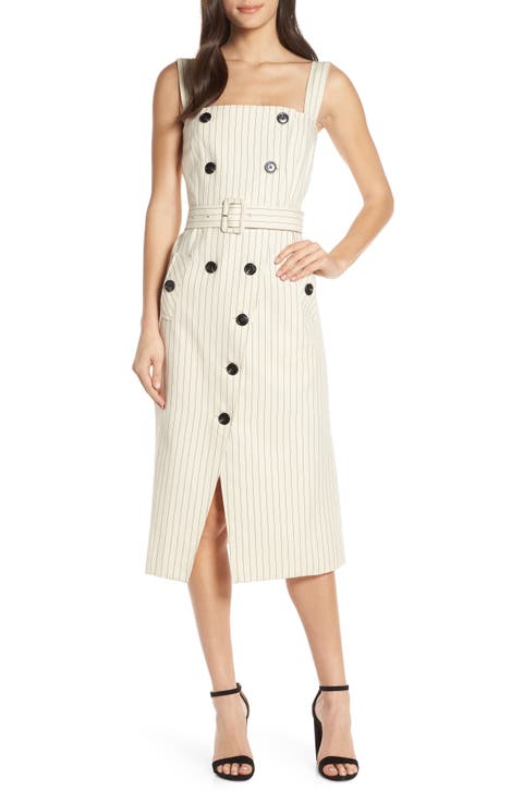 Lody Button Front Belted Midi Dress