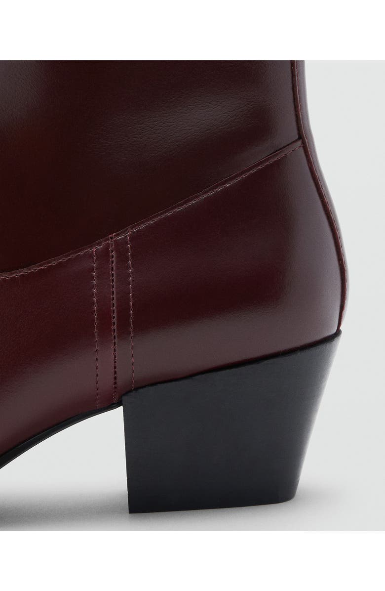 MANGO Square Toe Ankle Bootie, Alternate, color, Burgundy