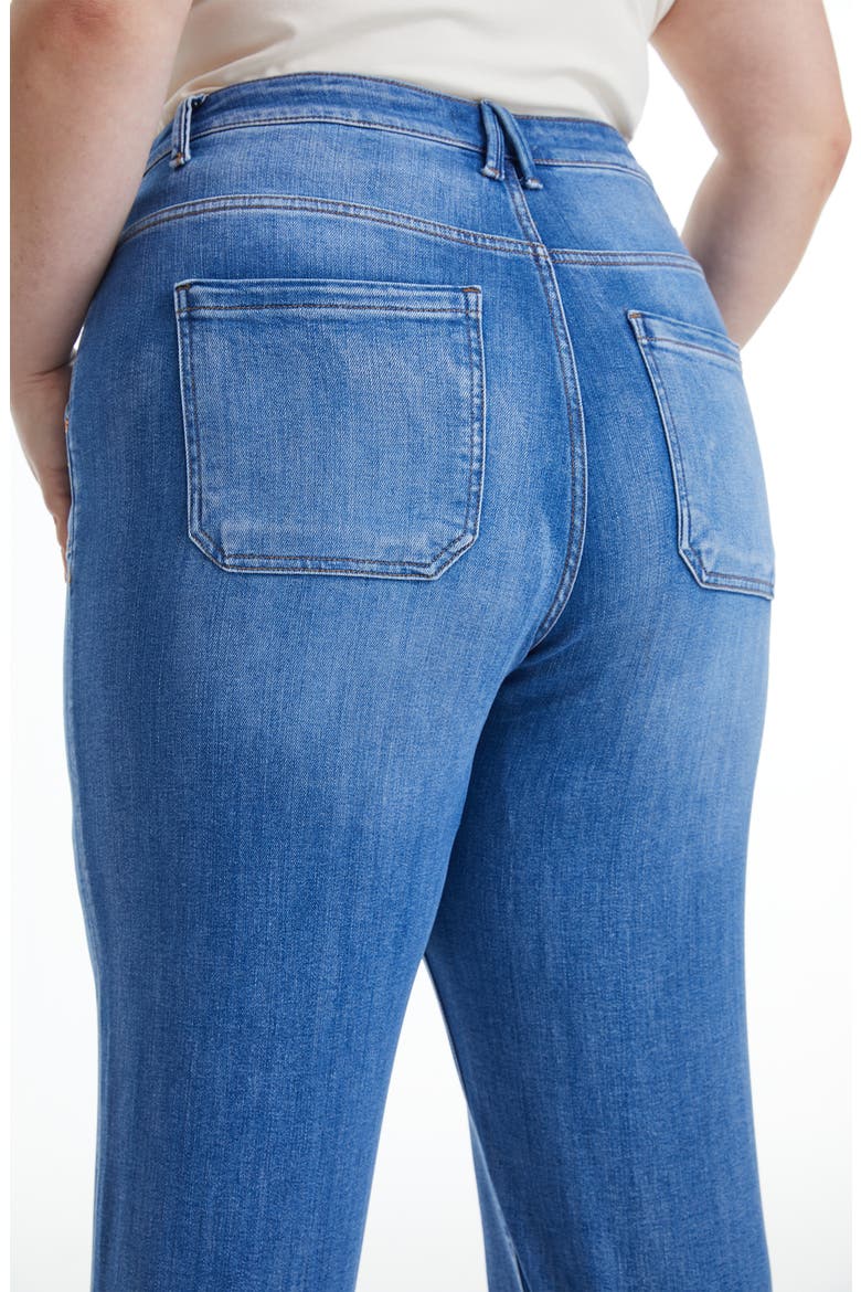 Jess Raw Hem Seamed High Waist Straight Leg Jeans, Alternate, color, BLUE LOVER