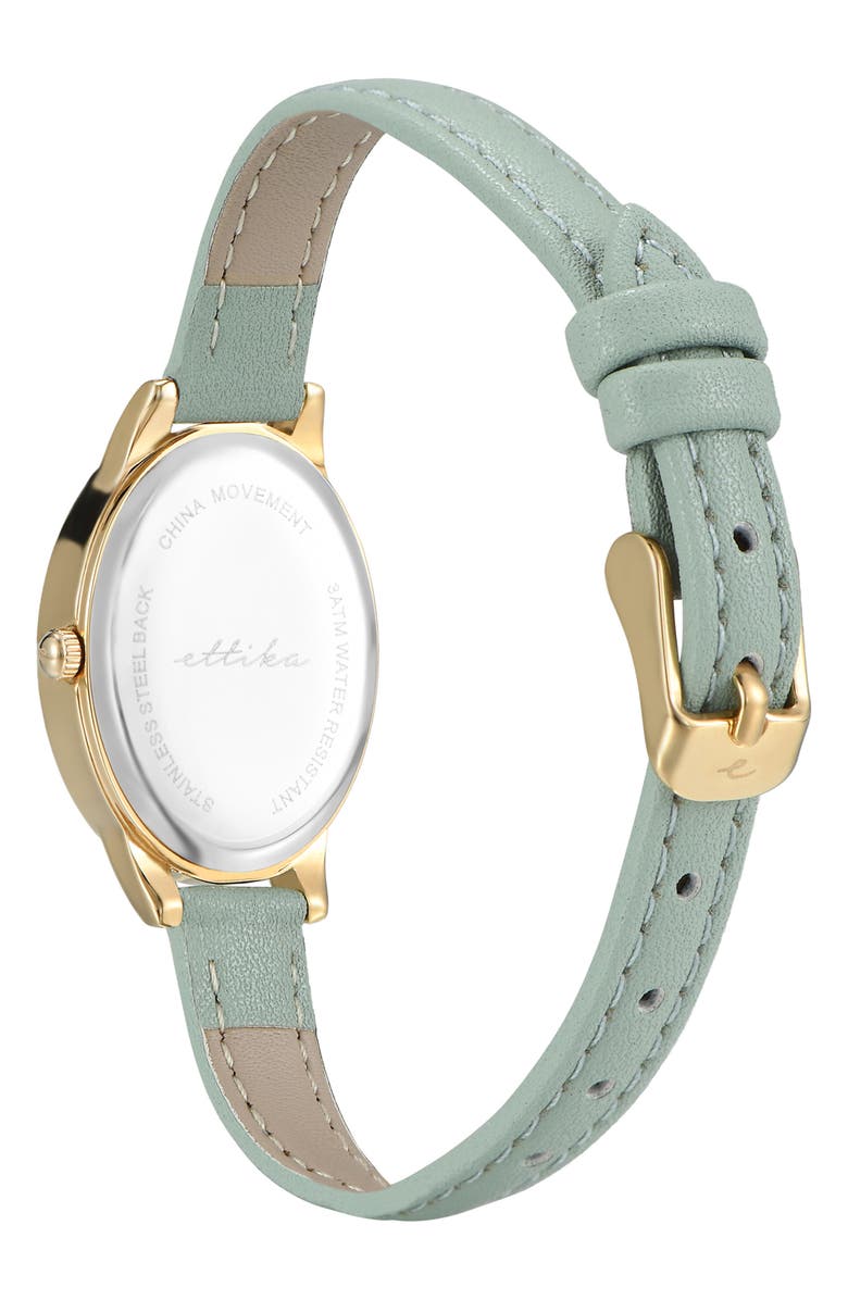 Ettika Seafoam Thick Dome Quartz Leather Strap Watch, 24mm x 36.5mm, Alternate, color, Seafoam