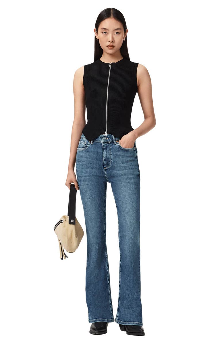 AllSaints Maisie Flare Jeans, Alternate, color, Mid Indigo