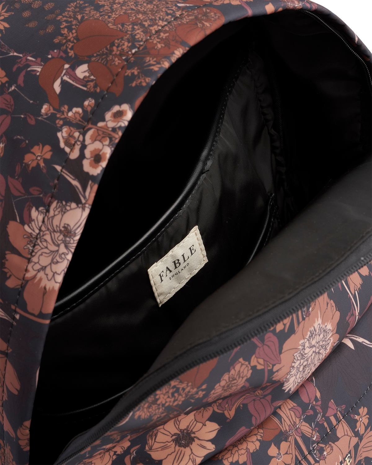 Fable England Deco Blooms Large Black Backpack, Alternate, color, Black