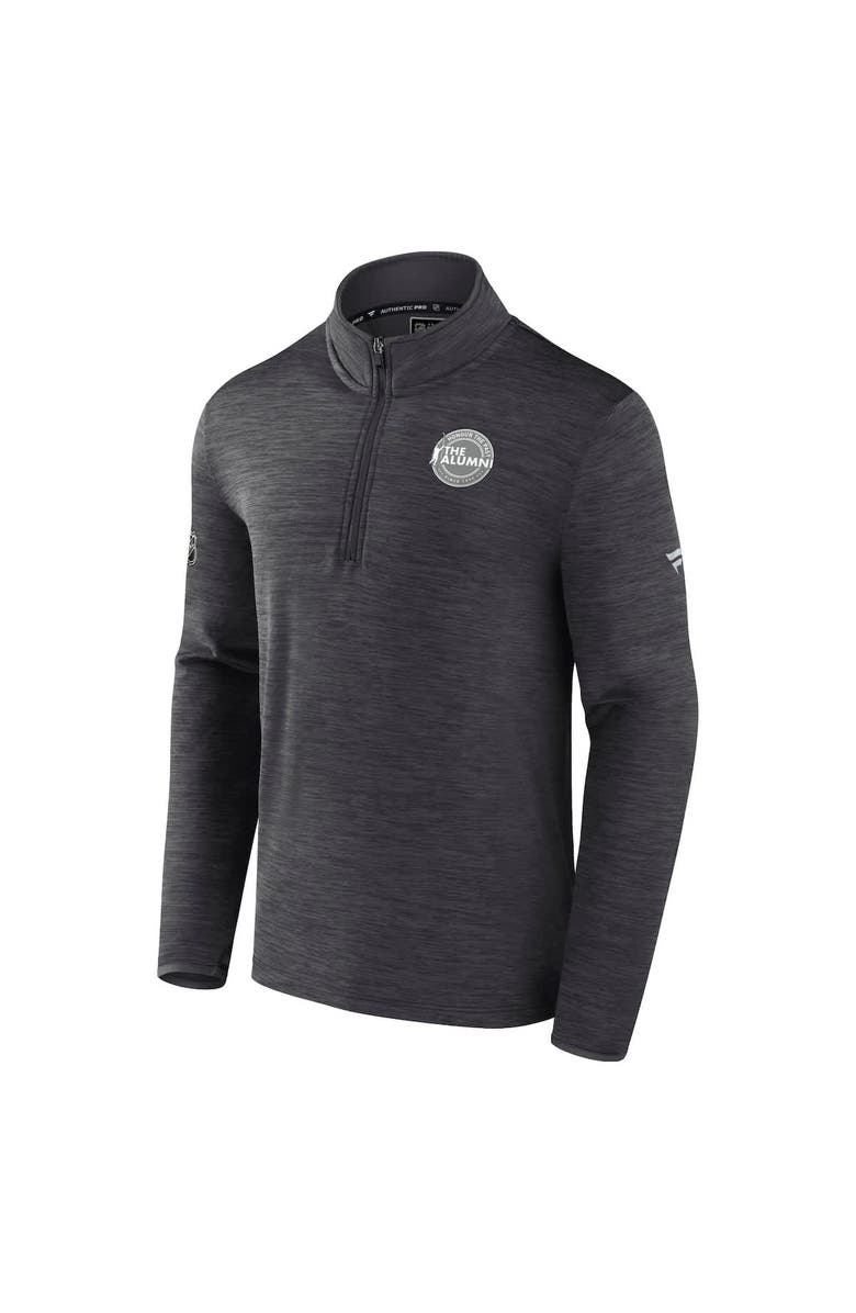 FANATICS Men's Fanatics Charcoal NHL Authentic Pro The Alumni Quarter-Zip Top, Alternate, color, Charcoal