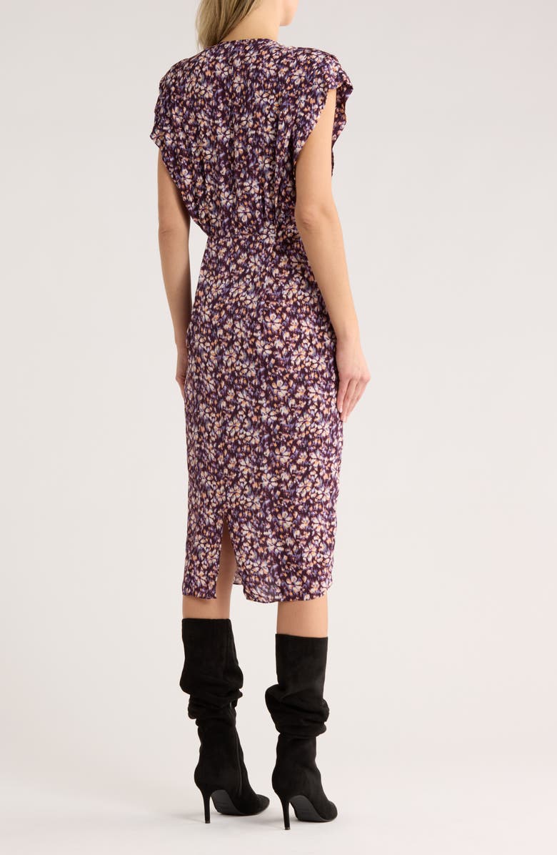 Isabel Marant Étoile Epolia Floral Dress, Alternate, color, Purple/ Orange