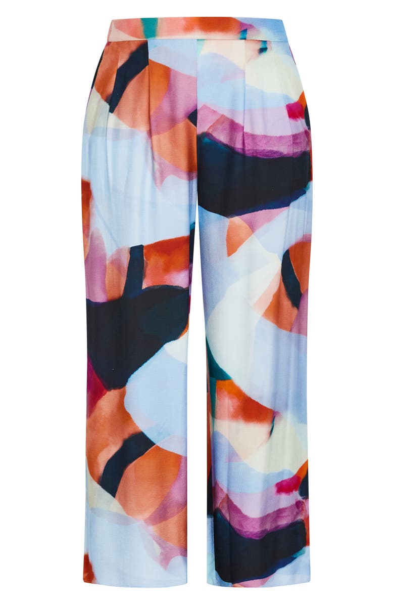 City Chic Aspect Level Print Wide Leg Pants, Alternate, color, Aspect