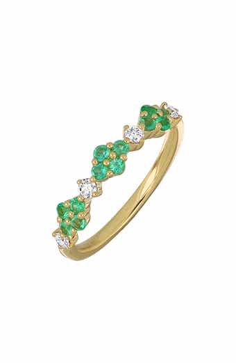 El Mar Emerald & Diamond Stacking Ring