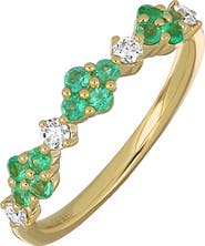 Bony Levy El Mar Emerald & Diamond Stacking Ring