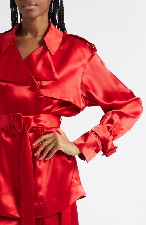 Ferragamo Long-sleeved Short Windbreaker In Red