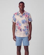 Lords of Harlech Exotic Floral Mens Linen Printed Shirt