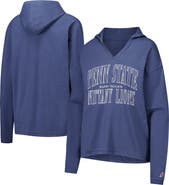 LEAGUE COLLEGIATE WEAR Women's League Collegiate Wear Navy Penn State Nittany Lions Slub Long Sleeve V-Neck Hoodie T-Shirt