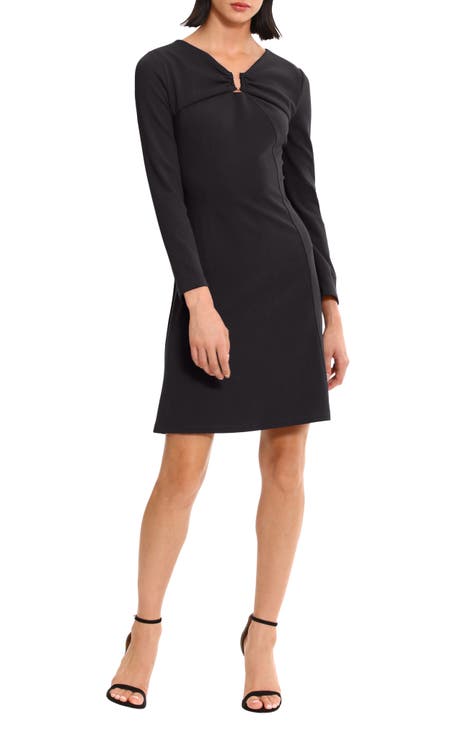 U-Hardware Long Sleeve Fit & Flare Dress