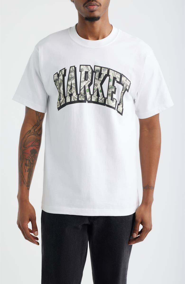 MARKET Money Arc Graphic T-Shirt, Main, color, White
